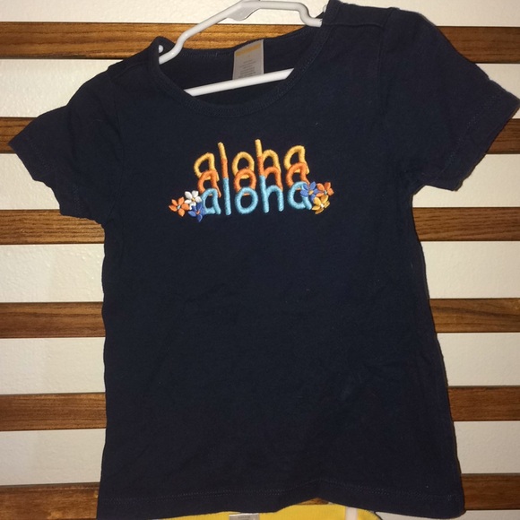 Girls Gymboree Navy Tee & Striped Skort Set size 4 - Picture 2 of 5